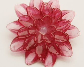 PINK DAHLIA Glass Flower Bead Pendant Focal artisan lampwork bead