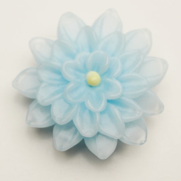 Blue Dahlia, Sculptural Lampwork Flower Focal Bead, Serena Smith Lampwork sra