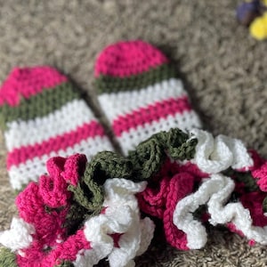 Custom Crochet Ruffle Socks  Cozy Handmade Gift  Multiple Sizes  Colors Available