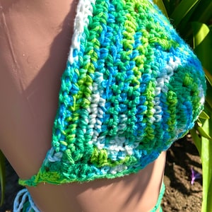 Summer Time Green bikini Top ,Handmade bikini Top , Bikini Top , Crochet Swimsuit