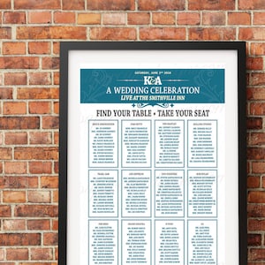Wedding Seating Chart / Concert Festival Poster Design / DIY Digital Printable PDF / Reception Sign image 1