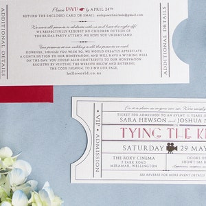 Vintage Ticket Einladung -SAMPLE- Movie Event Theater lädt ein / Hochzeit Geburtstag Party Corporate Tickets