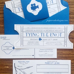 Vintage Event Ticket -SAMPLE- Wedding Invitation Suite / Movie Theater Music Ballroom Theme / RSVP Details Map Enclosure Card