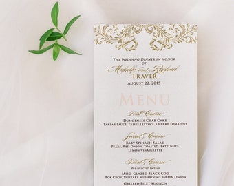 Wedding Menu Card / Reception Stationery / Custom Design Printing