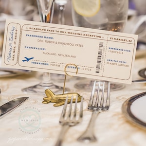 Wedding Escort Card -Sample– Airplane Boarding Pass Concert Vintage Ticket
