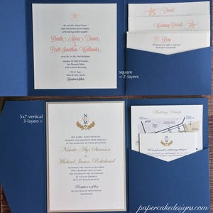 Pocket Folder Wedding Invitations / Custom Graphic Design / Rsvp Map Details Enclosure Cards image 5