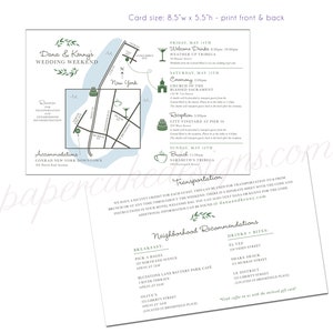 Conception personnalisée de carte de mariage / Fichiers numériques imprimables à faire soi-même / Itinéraire du week-end dans la pochette de bienvenue / Cartes d'entreprise image 4