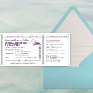 Bordkarte Zielticket einladen / Reise Flugzeug Kreuzfahrt Zug / Save The Date Hochzeit Geburtstagsparty / Print oder druckbare PDF JPG