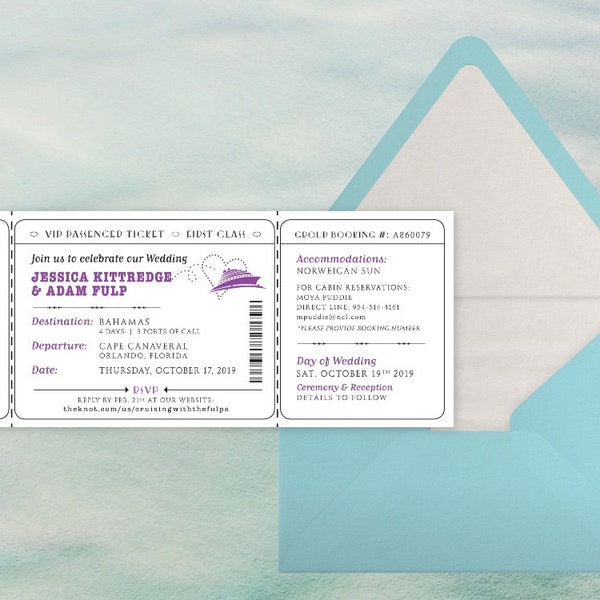Boarding Pass Destination Ticket Invite / Travel Airplane Cruise Train / Save The Date Wedding Birthday Party / Print or Printable PDF JPG