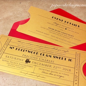 Vintage Ticket Invitation SAMPLE Movie Event Theater Invites / Wedding Birthday Party Corporate Tickets image 7