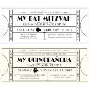 Vintage Ticket Invitation SAMPLE Movie Event Theater Invites / Wedding Birthday Party Corporate Tickets image 9