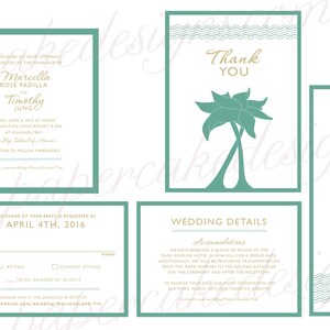 Beach Wedding Invitations / Hawaiian Tropical Custom Designs Single-layer Invite