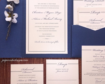 DIY Pocket Folder Wedding Invitation Suite / Custom Graphic Design Printable Files