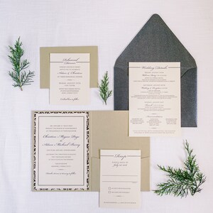 Pocket Folder Wedding Invitations / Custom Graphic Design / Rsvp Map Details Enclosure Cards image 3