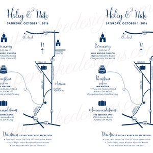 Wedding Map Custom Design / Printable DIY digital files / Welcome Bag Weekend Itinerary / Corporate Business Maps image 9