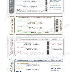 Escort Card Boarding Pass Ticket / DIY Printable Interactive PDF / Travel Airplane or Train Wedding Reception image 6