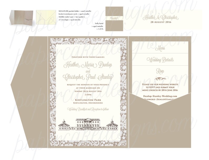 DIY Pocket Folder Wedding Invitation Suite / Custom Graphic image 5