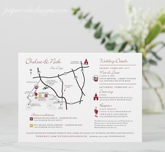 Wedding Map Custom Design / Printable DIY digital files / Etsy