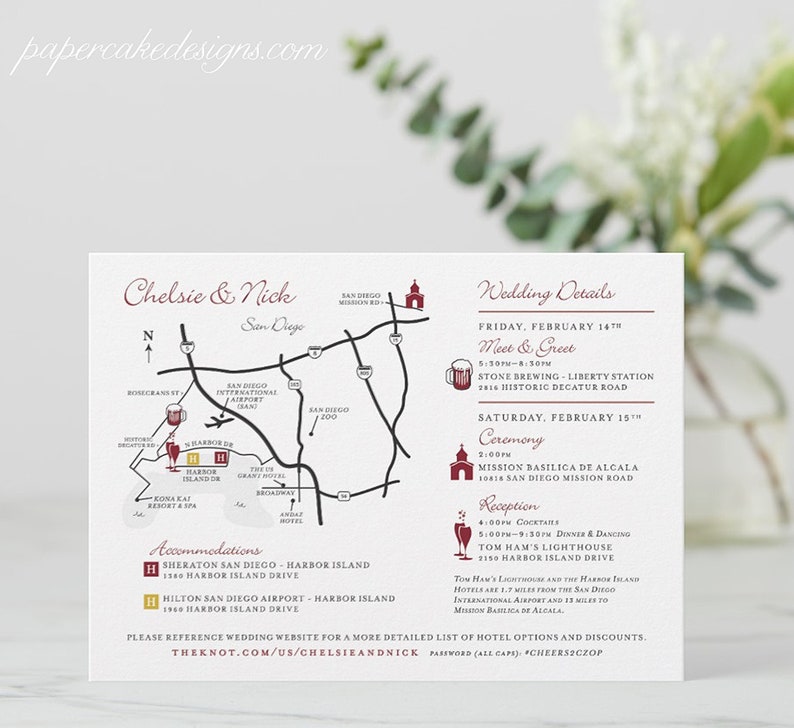 Wedding Map Custom Design / Printable DIY digital files / image 1
