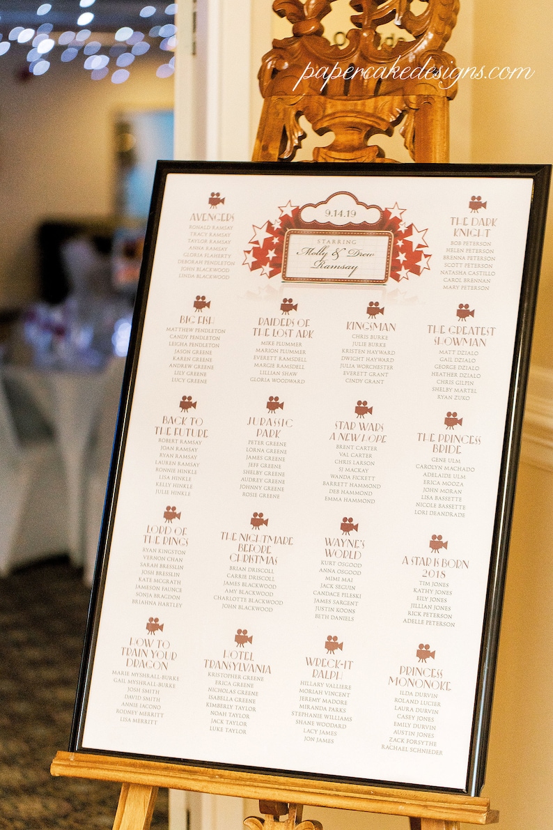 Wedding Seating Chart / Large Format Sign DIY Digital Printable PDF / Welcome Reception / Bar Menu / Misc Table Signs image 1