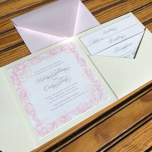 Pocket Folder Wedding Invitations / Custom Graphic Design / Rsvp Map Details Enclosure Cards image 7