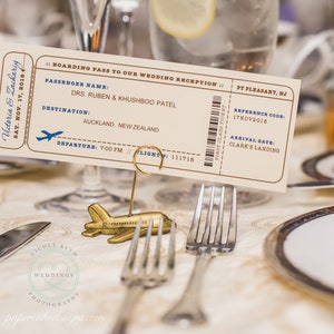 Escort Card Boarding Pass Ticket / DIY Printable Interactive PDF / Travel Airplane or Train Wedding Reception image 1