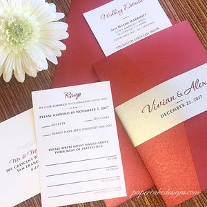 Pocket Folder Wedding Invitations / Custom Graphic Design / Rsvp Map Details Enclosure Cards image 8