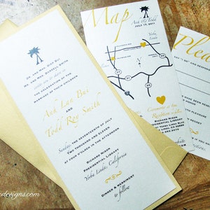 Beach Wedding Invitations / Hawaiian Tropical Custom Designs 2-layer+details card