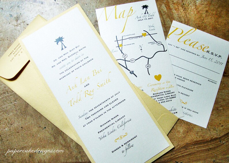 Beach Wedding Invitations / Hawaiian Tropical Custom Designs 2-layer+details card