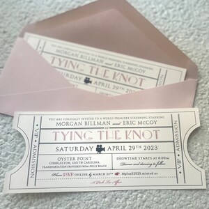 Vintage Ticket Invitation SAMPLE Movie Event Theater Invites / Wedding Birthday Party Corporate Tickets Sample/front only