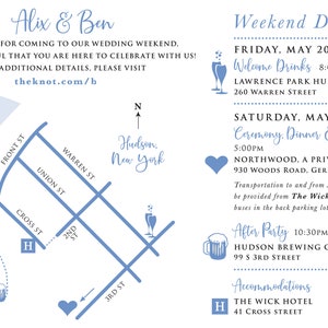 Wedding Map Custom Design / Printable DIY digital files / Welcome Bag Weekend Itinerary / Corporate Business Maps image 8
