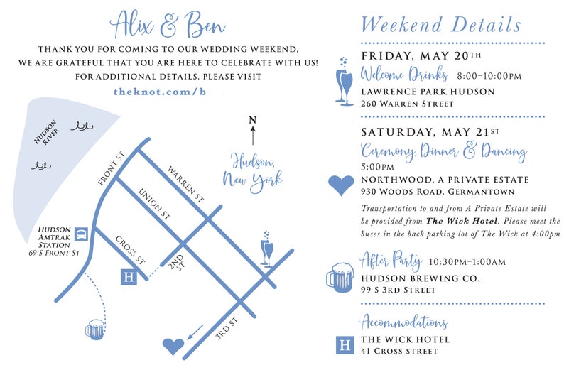 Wedding Map Custom Design / Printable DIY digital files / Welcome Bag Weekend Itinerary / Corporate Business Maps image 8