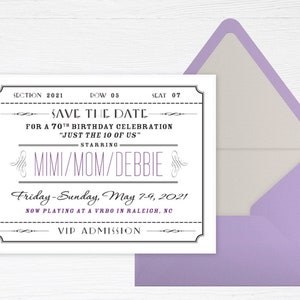 Billets vintage à gagner de la date / Digital DIY imprimable PDF JPG / Dîner de douche d'anniversaire de mariage
