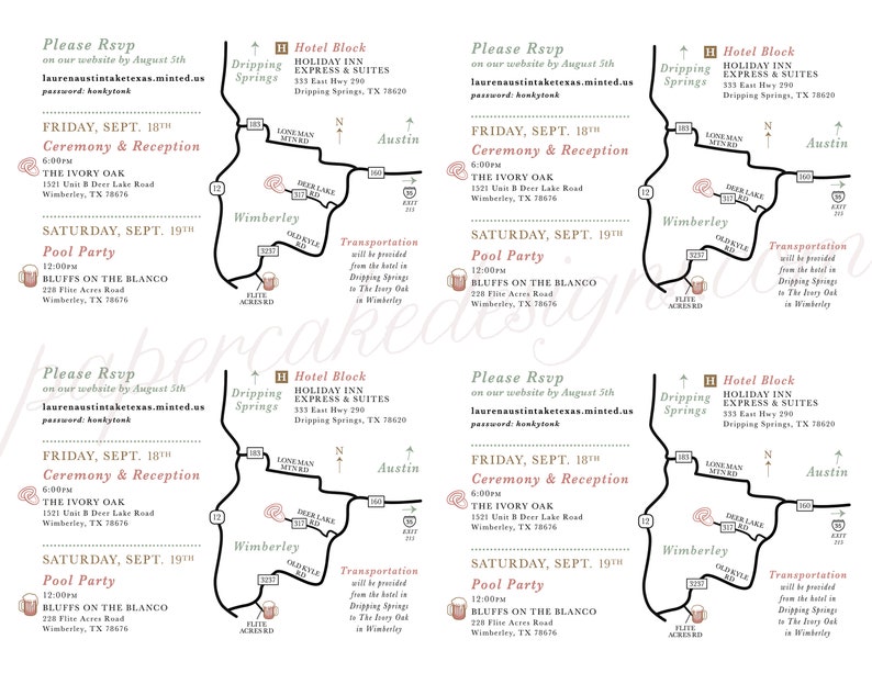 Wedding Map Custom Design / Printable DIY digital files / Welcome Bag Weekend Itinerary / Corporate Business Maps image 10