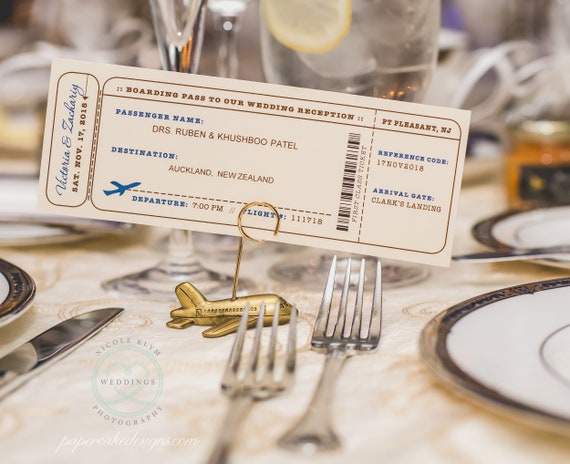 Wedding Escort Seating Card Flat Tickets Airplane Boarding Etsy