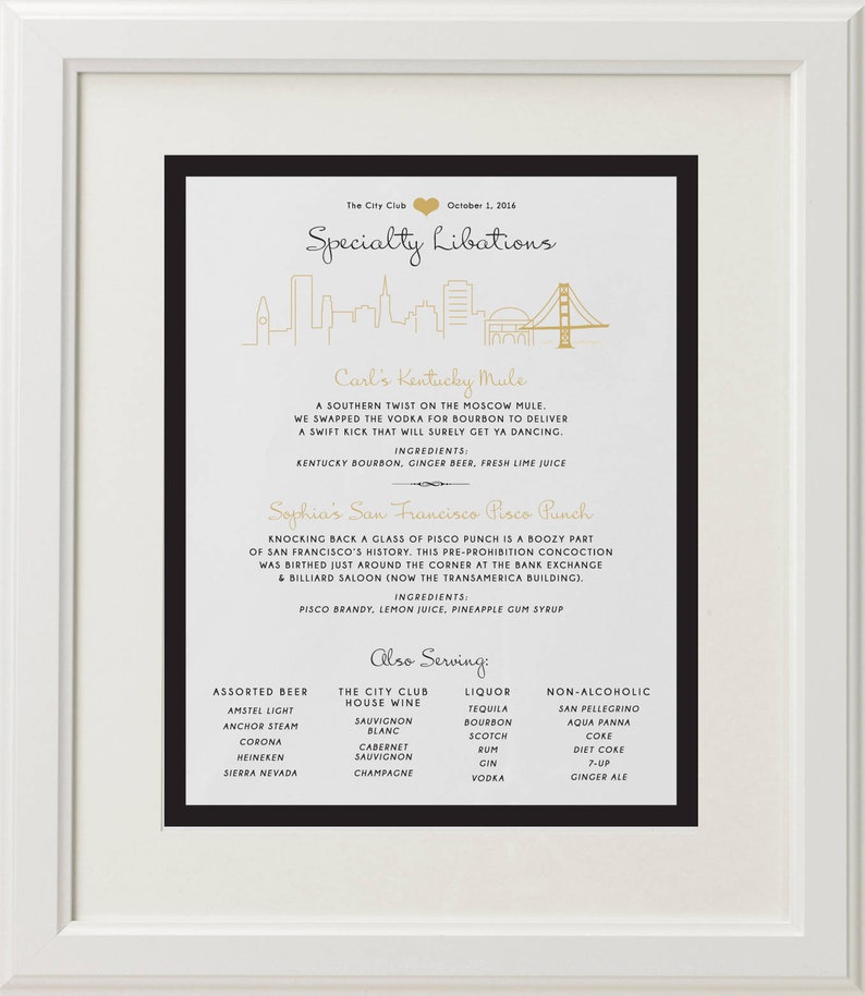 Wedding Seating Chart / Large Format Sign DIY Digital Printable PDF / Welcome Reception / Bar Menu / Misc Table Signs image 5