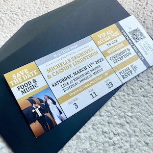 Event Ticket Einladung / Konzert oder Sport Thema / Bar Mitzwa Hochzeit Probe Abendessen Geburtstag Brautdusche Party lädt ein
