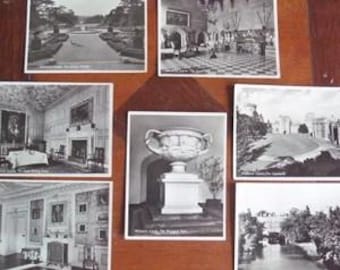 Anni '30/'40 ART DÉCO - 7 foto vintage, piccole foto lucide in bianco e nero interne/esterne Castello di Warwick, Inghilterra + titoli. Unico proprietario. Eccellente