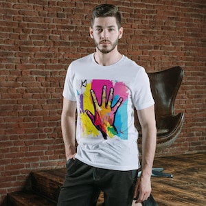 Color Splash Hand Print T-Shirt: Unisex Oversized Artistic Streetwear