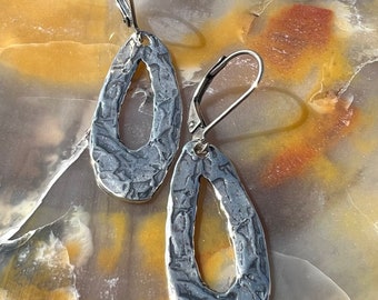 Sterling Silver Earrings Artisan Teardrop Design