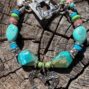 Peruvian Opal Bracelet Gaspeite Sleeping Beauty Number 8 Turquoise Artisan Sterling Silver Bracelet. image 7