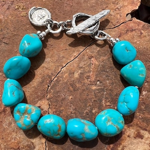 Mina Maria Turquoise Artisan Sterling Silver Bracelet.