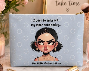 Funny Zippered Pouch: Snarky Quote, Quirky Girl Design