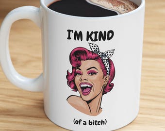 Funny Sarcastic Coffee Mug: Retro Pop Art, Inappropriate Humor