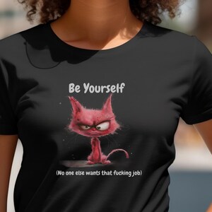 Chemise attitude avec t-shirt graphique chat impertinent t-shirt inapproprié sarcastique Chemise graphique chat impertinent Chemise humoristique Cadeau humour adulte Chemise audacieuse