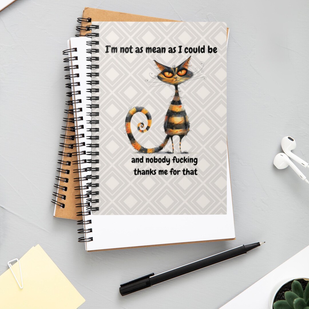 Sarcastic Cat Notebook: Funny Quote Journal, Edgy Humor Gift - Etsy