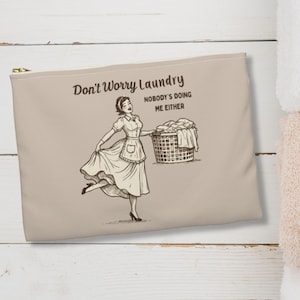 Retro Woman Funny Zippered Pouch Sarcastic Accessory Bag Snarky Makeup Organizer Humorous Gift Funny Cosmetic Case Witty Small Travel Pouch