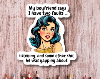 Funny Pop Art Girl Vinyl Decal: Snarky Feminist Quote Sticker