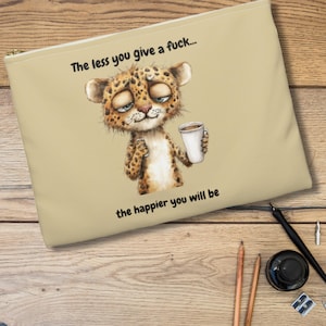 Funny Leopard Zipper Pouch: Sarcastic Novelty Travel Organizer