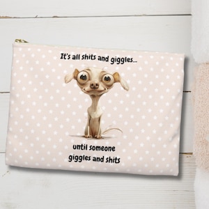 Funny Dog Zippered Pouch: Quirky Makeup Bag, Coin Purse